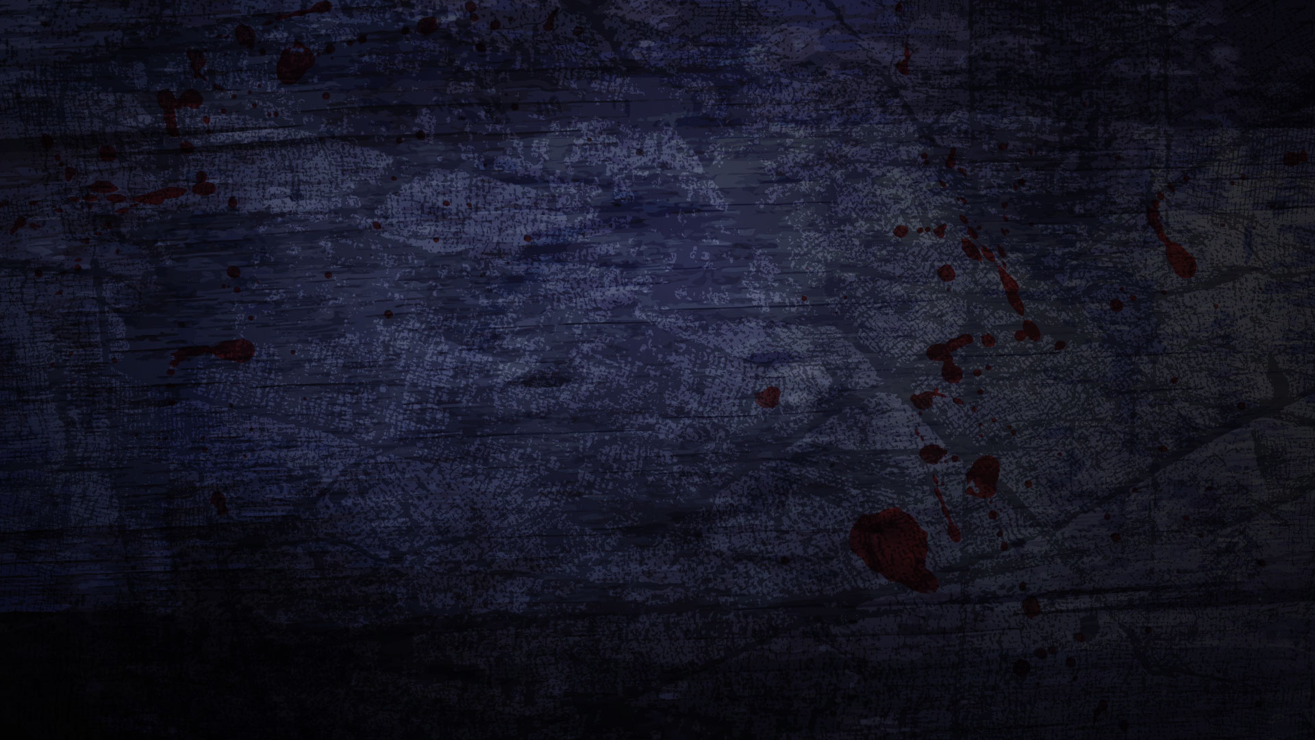Dark Blue wood background with Black grunge pattern and blood splatters